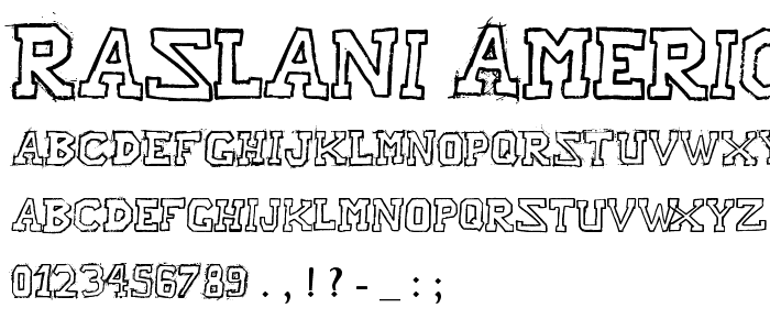 Raslani American letters Bold font